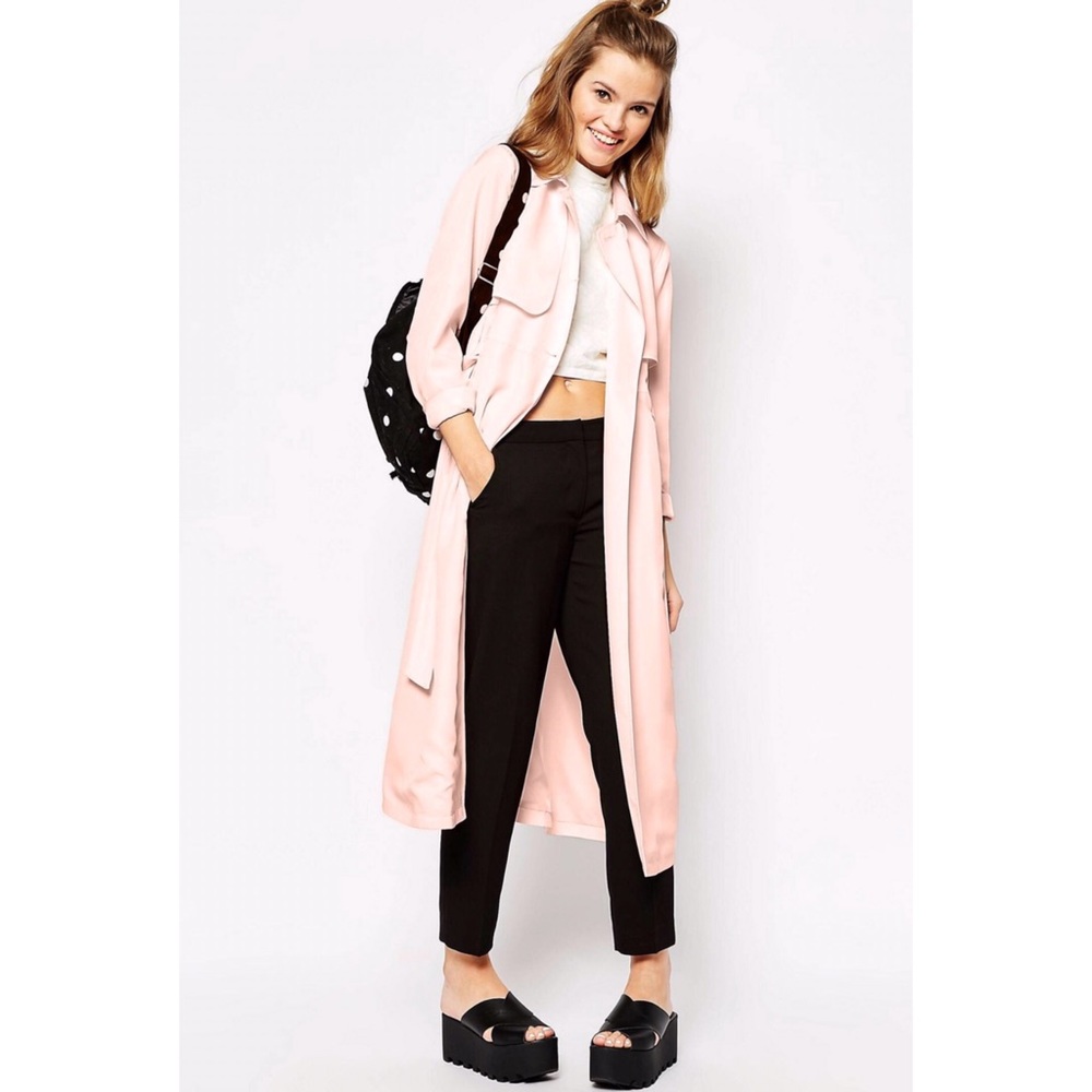 ASOS | First and I Lightweight Pink Trench Coat